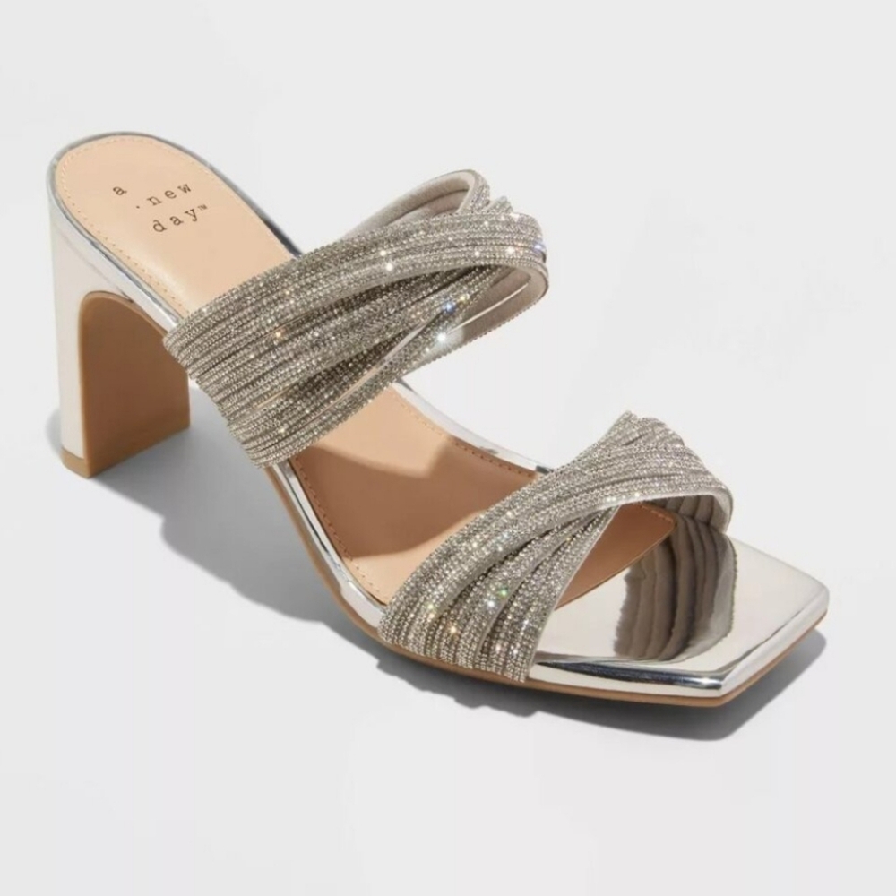 A New Day Silver Women's Heeled Sandals